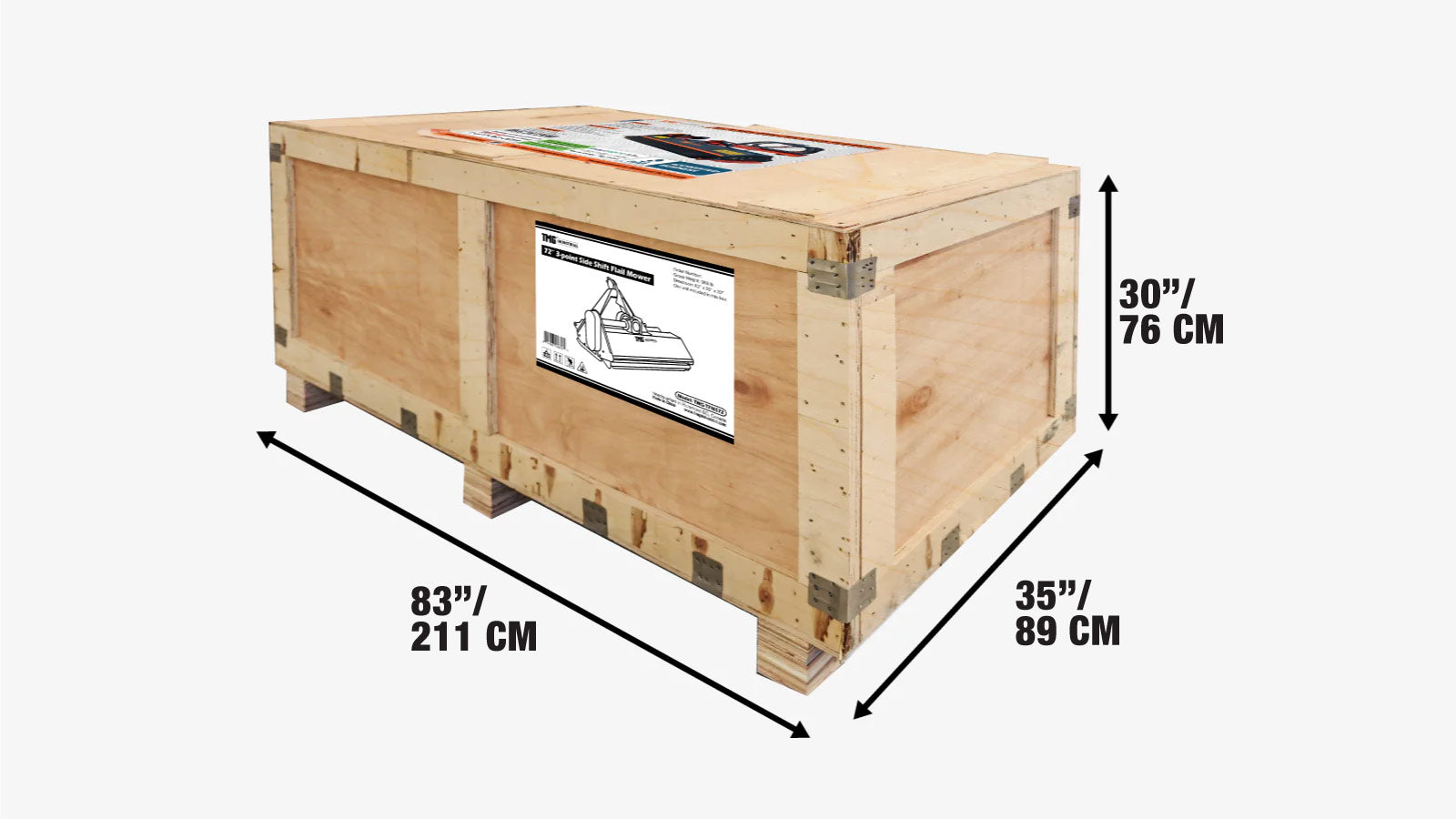 1850 mm (72″) Side Shift Offset Flail Mower, 3‑Point Hitch, 30 - 60 HP Tractors, PTO Drive Shaft, TMG‑TFMS72-shipping-info-image