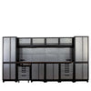 3.8m Steel Garage Cabinet with Workbench, Pegboard and LED Lighting, TMG-WBM12