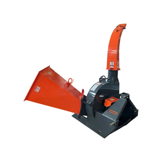 6” 3-Point Hitch Wood Chipper, Reversible/Hardened Blades, 360° Swiveling Chute, 40-80 HP Tractors, TMG-WC60