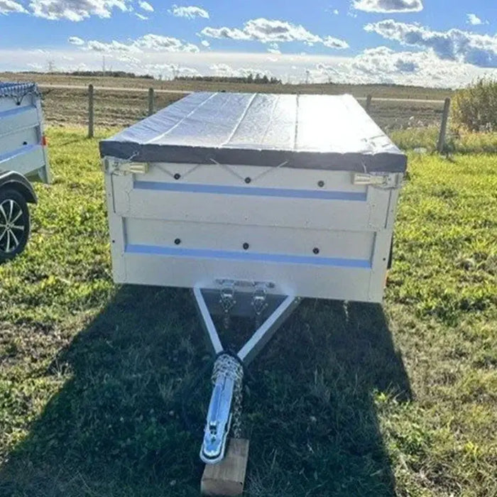 Variant 7’ Heavy Duty Utility Tilt Trailer with Extended Solid Sides & Tarp Cover, Removable Tailgate, 4.2’x7’ Tilt Bed, MFR #: S205Tilt, Made in Canada