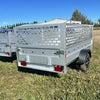 Variant 9’ Heavy Duty Utility Tilt Trailer with Ramp, 5’ x 9’ Inner Box, Mesh Side Extensions, MFR #: 754Tiltmesh, Made in Canada TMG-VT2449