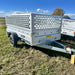 Variant 9’ Heavy Duty Utility Tilt Trailer with Ramp, 5’ x 9’ Inner Box, Mesh Side Extensions, MFR #: 754Tiltmesh, Made in Canada