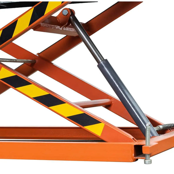 TMG Industrial 1500-lb Portable Motorcycle/ATV Scissor Lift, 48” Work Platform, Side Extensions, Foot Pedal Air Pump, Front-wheel vise grip, TMG-1500PML