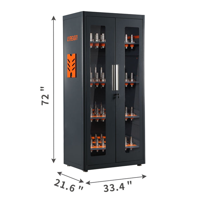 120 Piece Tool Holder Storage Cabinet, Designed for CNC worker, Lockable door, DOBA-THC120