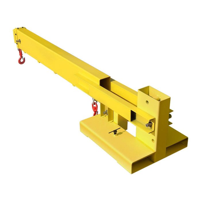 6000 lbs Adjustable Forklift Jib Boom Crane, Mobile Forklift Crane with 2 Hooks, Heavy-Duty Lifting Attachment, DOBA-FJ6000