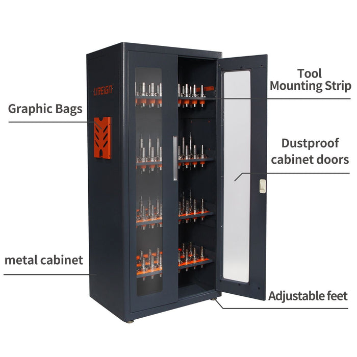 120 Piece Tool Holder Storage Cabinet, Designed for CNC worker, Lockable door, DOBA-THC120