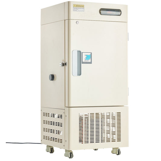 28L Ultra Low Temperature Lab Freezer, −40°F to −123°F Adjustable Temperature Range, Compact Stainless Steel Design, DOBA-LF28