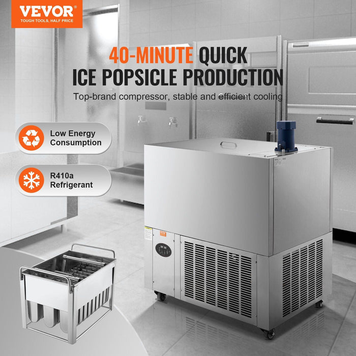 120 PCS Commercial Popsicle Machine, 4-Mold Ice Pops Making Set, Heavy-Duty Stainless Steel Freezing Unit, DOBA-PM120