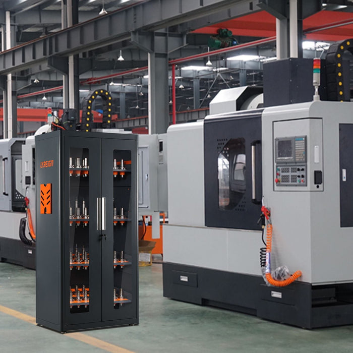 120 Piece Tool Holder Storage Cabinet, Designed for CNC worker, Lockable door, DOBA-THC120