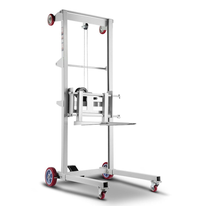 551 lbs Material Lift Winch Stacker, 70" Max Lift Height, Manual Pallet Truck Dolly with Wheels & Adjustable Forks, DOBA-WLT551