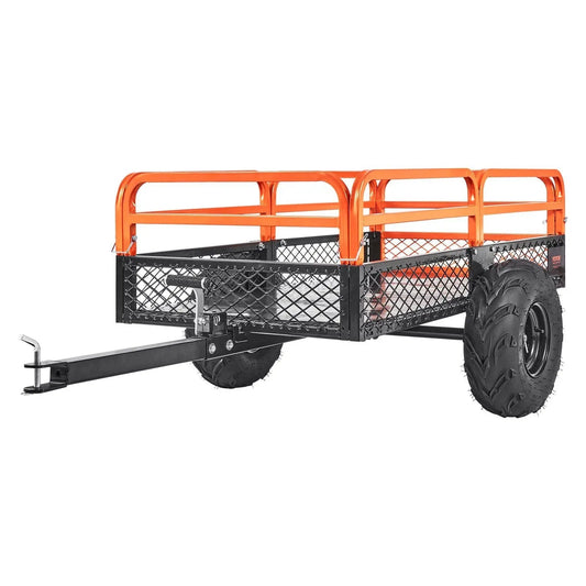 1500 lbs Steel Dump Trailer, 15 Cu. Ft Capacity, Removable Sides, Tow Behind for Mowers/Tractors/ATV, DOBA-DT1500