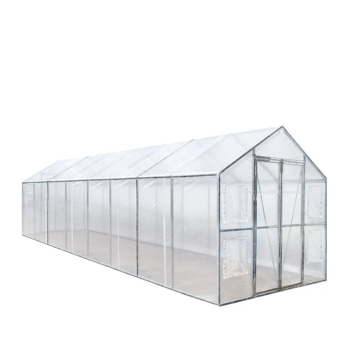 TMG Industrial 8’ x 26’ Greenhouse Grow Tent w/20 Mil Ripstop Leno Mesh PVC Cover, Galvanized Steel Frame, Roll-up Windows, TMG-GH826