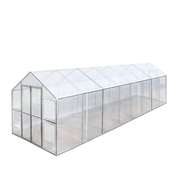 TMG Industrial 8’ x 26’ Greenhouse Grow Tent w/20 Mil Ripstop Leno Mesh PVC Cover, Galvanized Steel Frame, Roll-up Windows, TMG-GH826